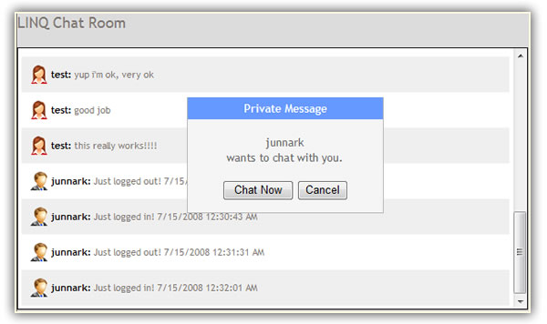 Invitation to chat privately