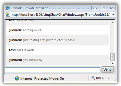 Private Chat Window